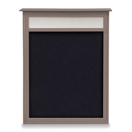 United Visual Products Double Door Enclosed Indoor Letterboard UV1141H-SATIN-BARBLU